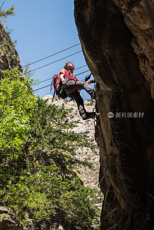 攀爬者在Via Ferrata